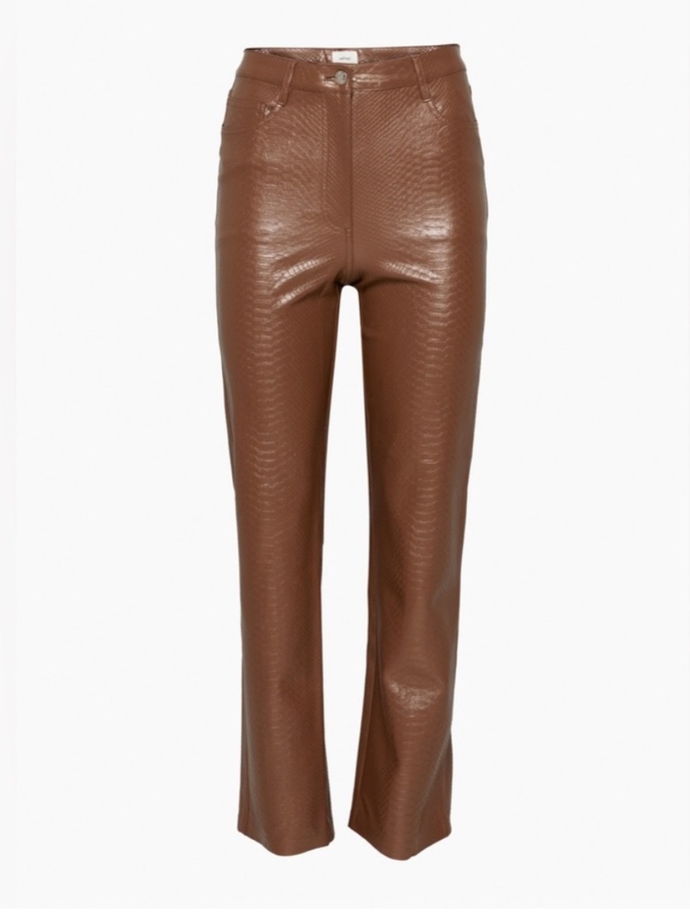 NWOT Wilfred Brown Faux Leather Straight-Leg Pants